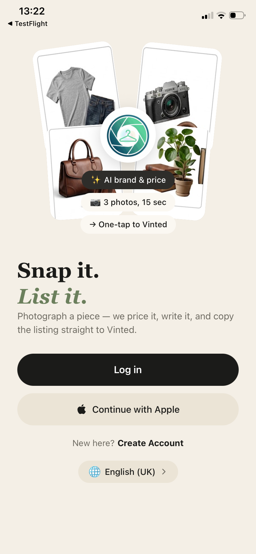 VintSnap screenshot
